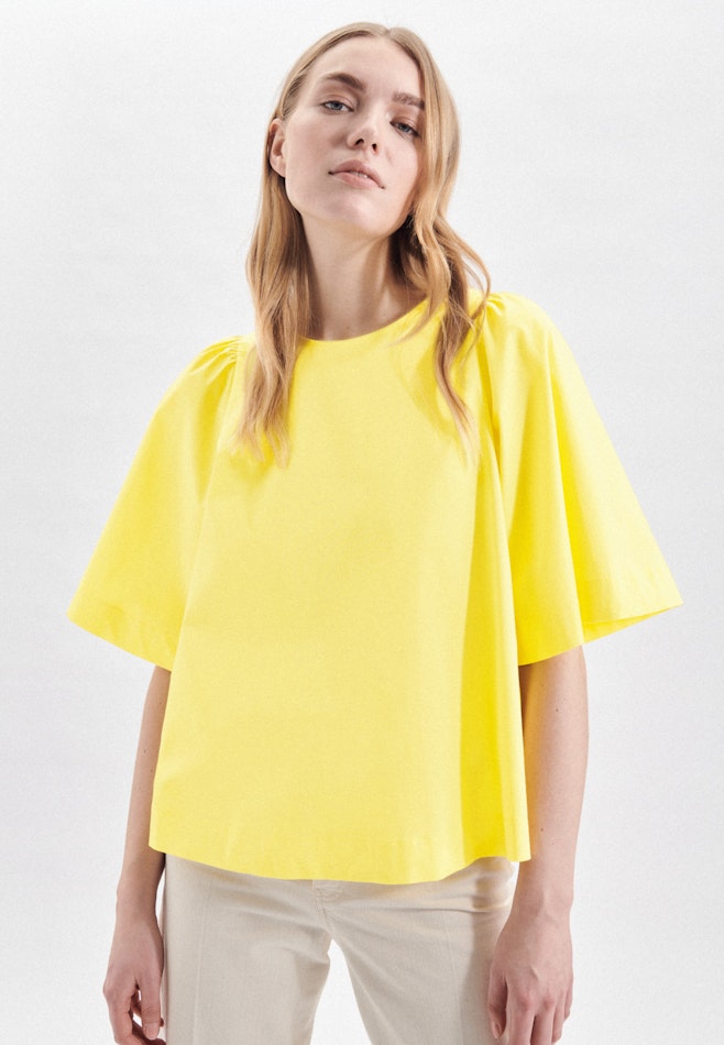 Kurzarm Gabardine Shirtbluse in Gelb | Seidensticker Onlineshop