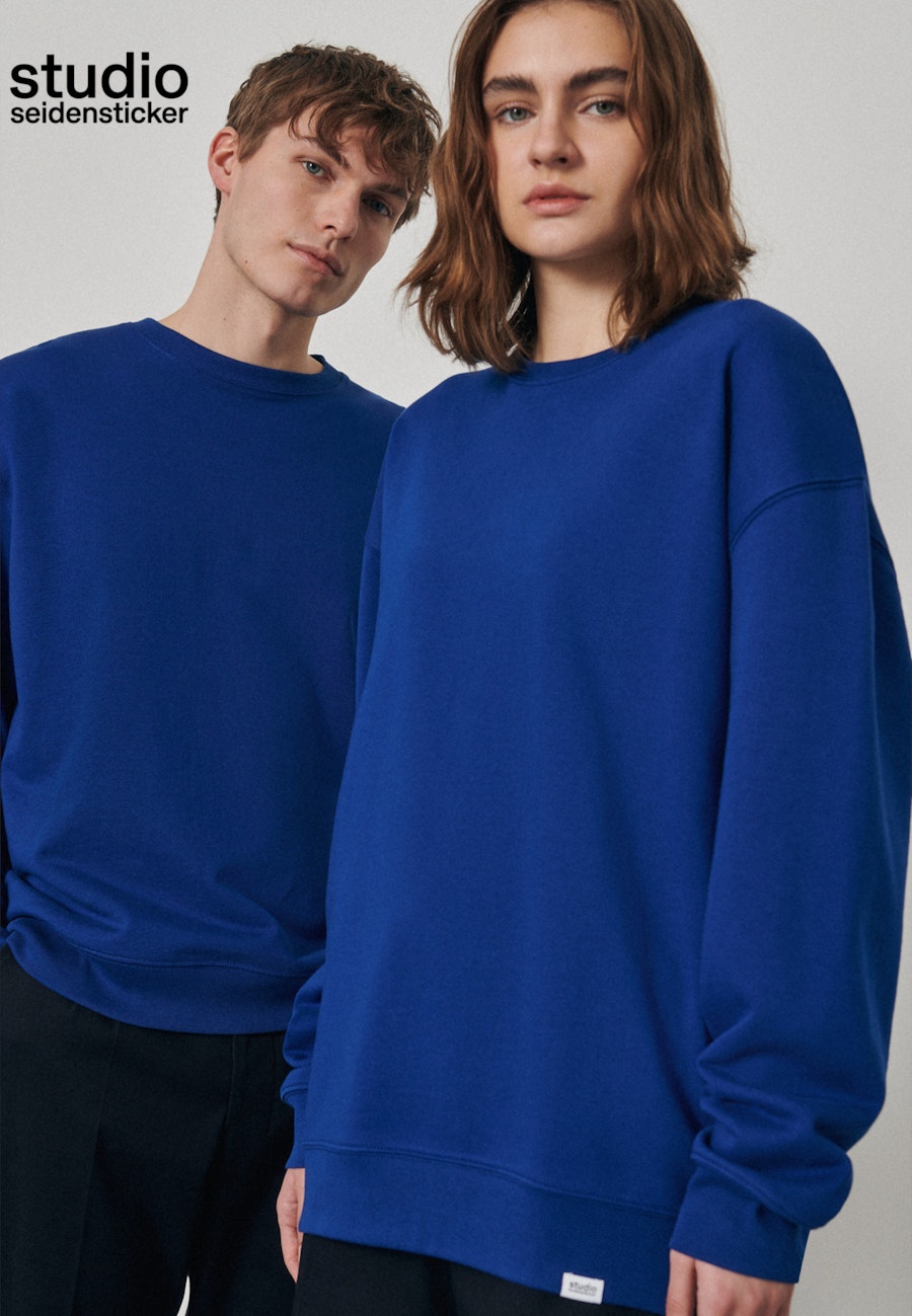 Rundhals Sweat-Shirt Oversized in Mittelblau |  Seidensticker Onlineshop
