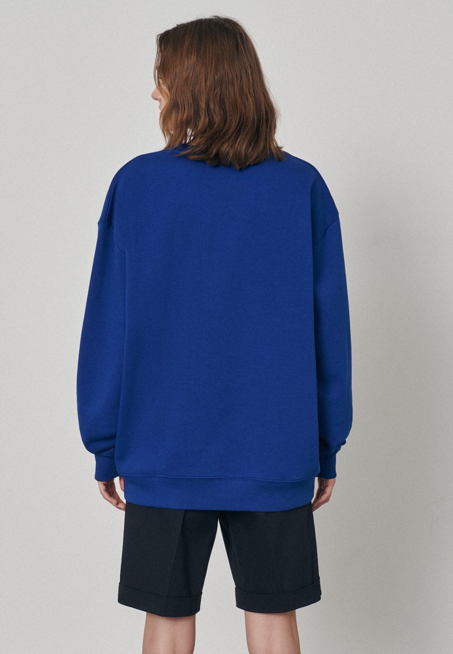 Rundhals Sweat-Shirt Oversized in Mittelblau |  Seidensticker Onlineshop