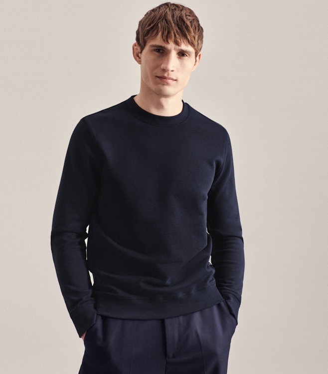 Crew Neck Sweater in Dark Blue | Seidensticker online shop