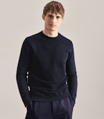 Sweatshirt Regular Manche Longue in Bleu Foncé |  Seidensticker Onlineshop