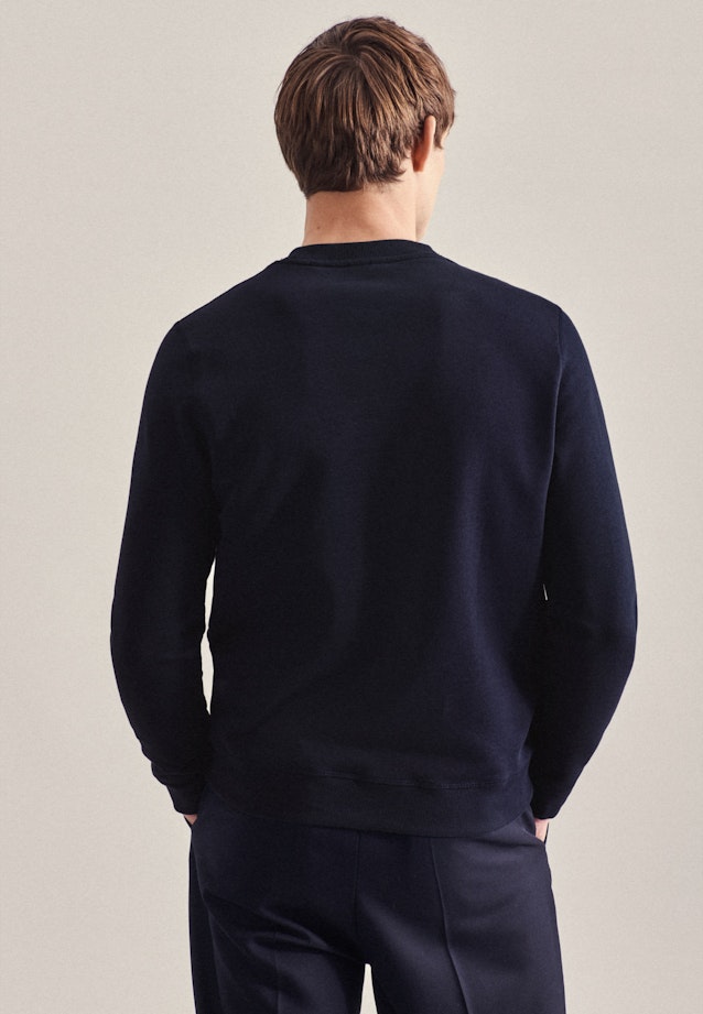 Sweatshirt Regular Manche Longue in Bleu Foncé |  Seidensticker Onlineshop