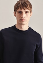 Sweatshirt Regular Manche Longue in Bleu Foncé |  Seidensticker Onlineshop