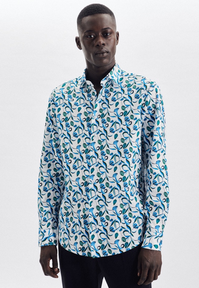 Casual Shirt in Regular with Kent-Collar in Turquoise | Seidensticker online shop