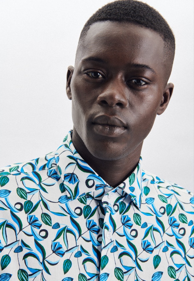 Regular Chemise décontractée Imprimé in Turquoise |  Seidensticker Onlineshop