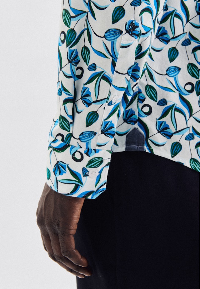 Regular Chemise décontractée Imprimé in Turquoise |  Seidensticker Onlineshop