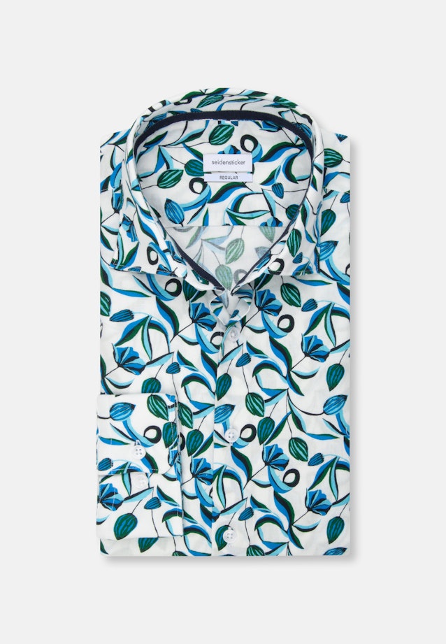 Regular Chemise décontractée Imprimé in Turquoise |  Seidensticker Onlineshop