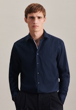 Non-iron Dobby Business shirt in Regular with Kent-Collar in Dark Blue |  Seidensticker Onlineshop