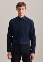 Non-iron Dobby Business shirt in Regular with Kent-Collar in Dark Blue |  Seidensticker Onlineshop