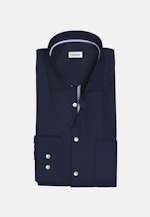 Non-iron Dobby Business shirt in Regular with Kent-Collar in Dark Blue |  Seidensticker Onlineshop