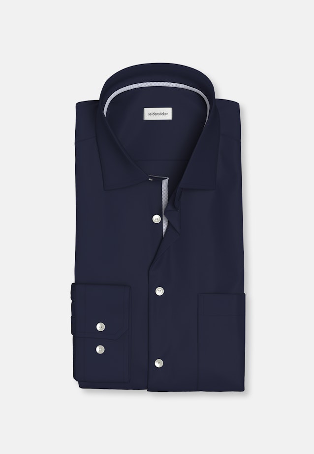 Regular Business shirt Structure in Dark Blue |  Seidensticker Onlineshop