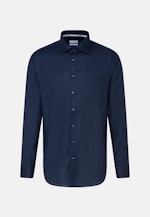 Non-iron Dobby Business shirt in Regular with Kent-Collar in Dark Blue |  Seidensticker Onlineshop