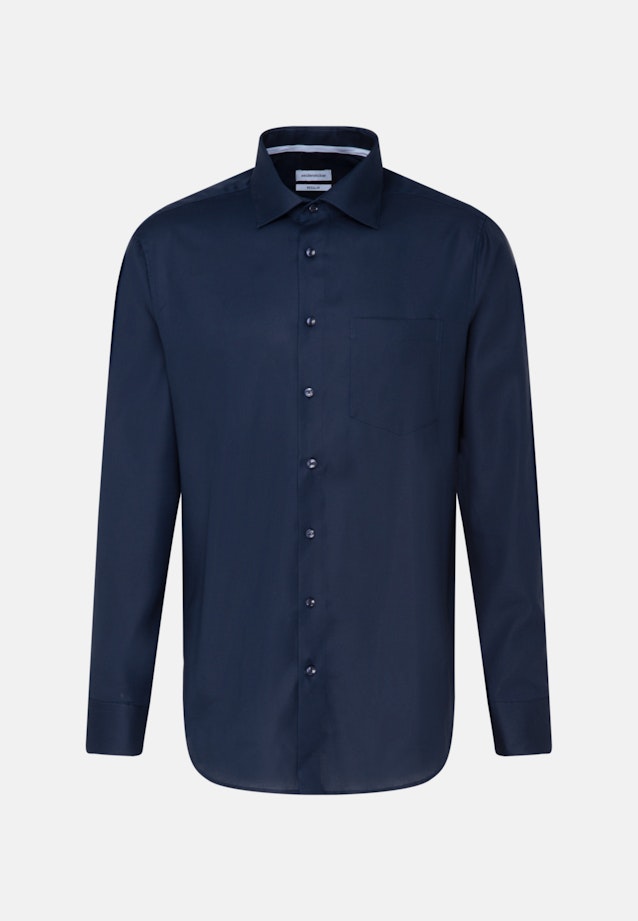 Regular Business shirt Structure in Dark Blue |  Seidensticker Onlineshop