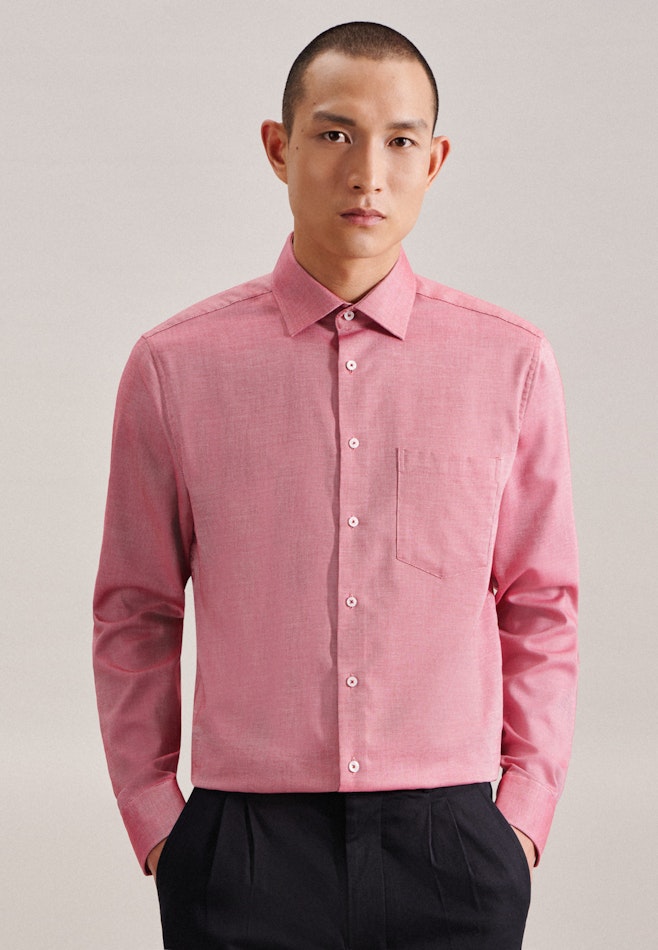 Regular Business shirt Structure in Red | Seidensticker online shop