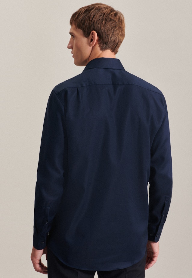Non-iron Structure Business Shirt in Regular with Kent-Collar in Dark Blue | Seidensticker Onlineshop