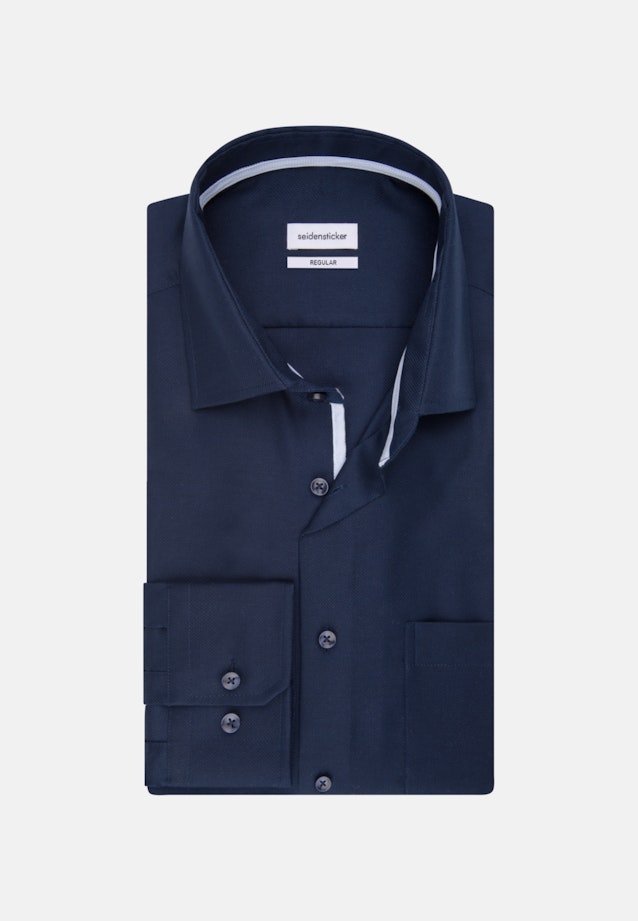 Non-iron Structure Business Shirt in Regular with Kent-Collar in Dark Blue |  Seidensticker Onlineshop