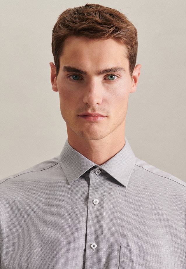Regular Business shirt Structure in Grey |  Seidensticker Onlineshop