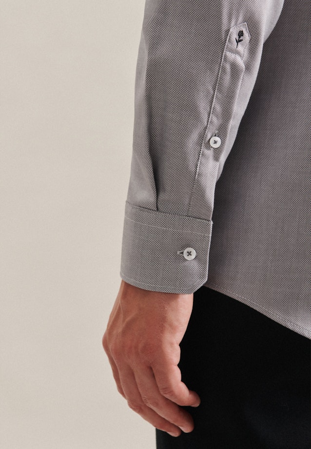 Regular Business shirt Structure in Grey |  Seidensticker Onlineshop