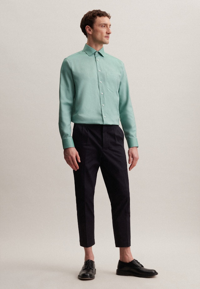 Non-iron Structure Business Shirt in Regular with Kent-Collar in Green |  Seidensticker Onlineshop