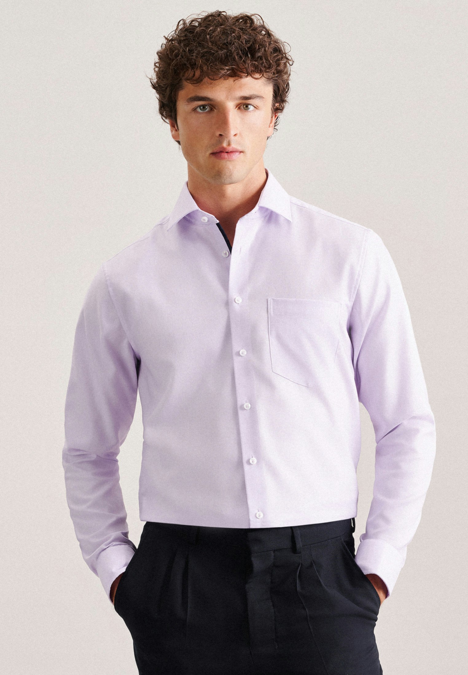 Chemise Business Regular sans repassage Col Kent lilas | Seidensticker