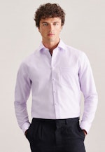 Chemise Business Regular Structuré Col Kent in Lilas |  Seidensticker Onlineshop