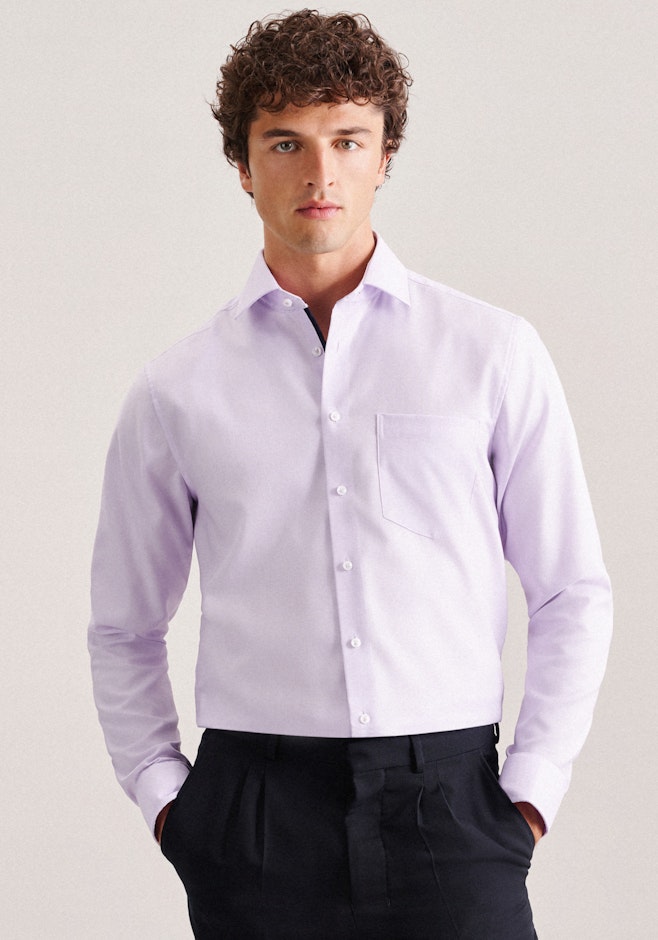 Regular Chemise d'affaires Structure dans Lilas | Boutique en ligne Seidensticker