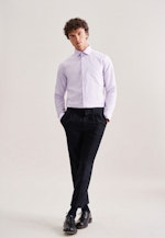 Chemise Business Regular Structuré Col Kent in Lilas |  Seidensticker Onlineshop