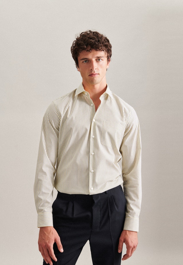 Regular Business Hemd Streifen in Gelb |  Seidensticker Onlineshop