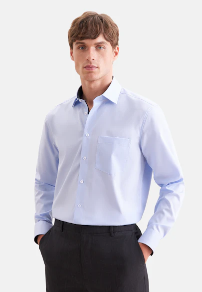 Regular Business shirt Check in Light Blue |  Seidensticker Onlineshop