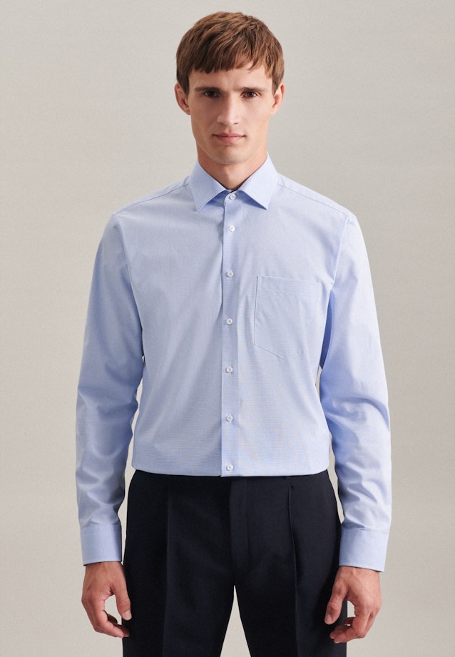 Regular Business shirt Check in Light Blue |  Seidensticker Onlineshop