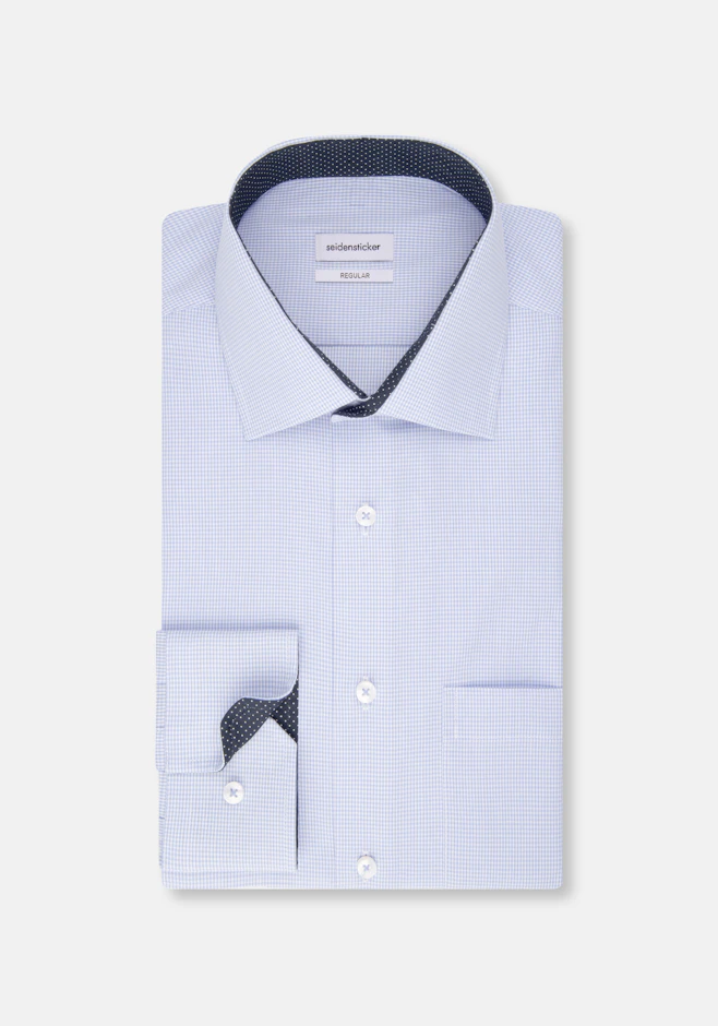 Regular Chemise d'affaires carreaux dans Bleu Clair | Boutique en ligne Seidensticker