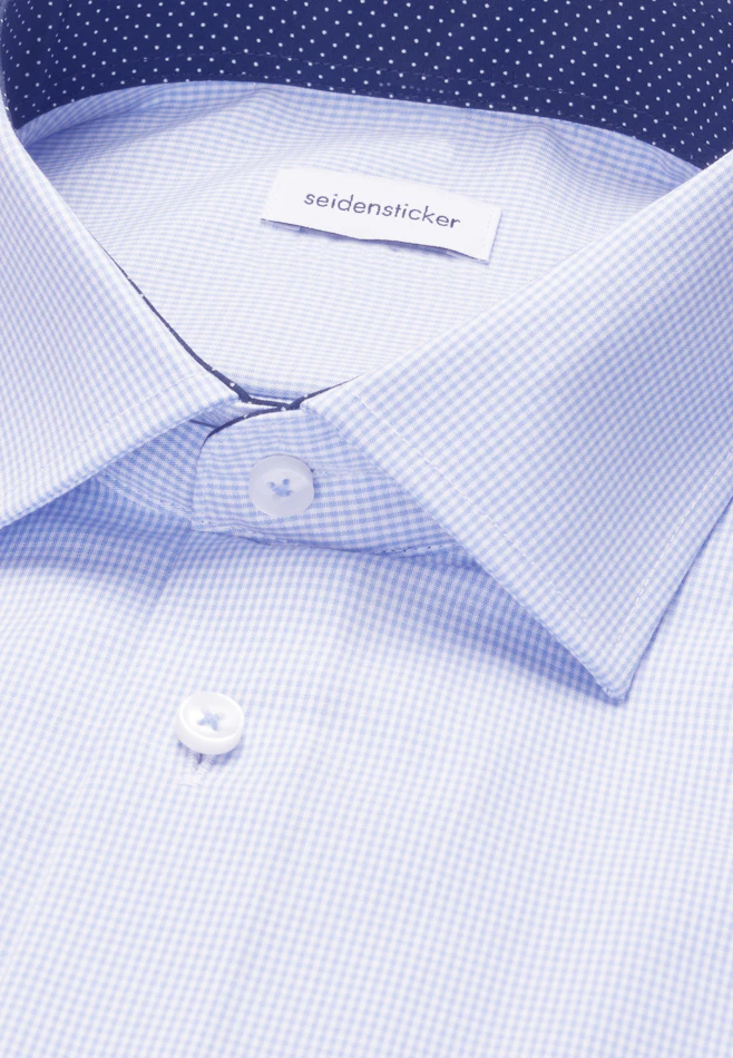 Regular Business shirt Check in Light Blue | Seidensticker online shop