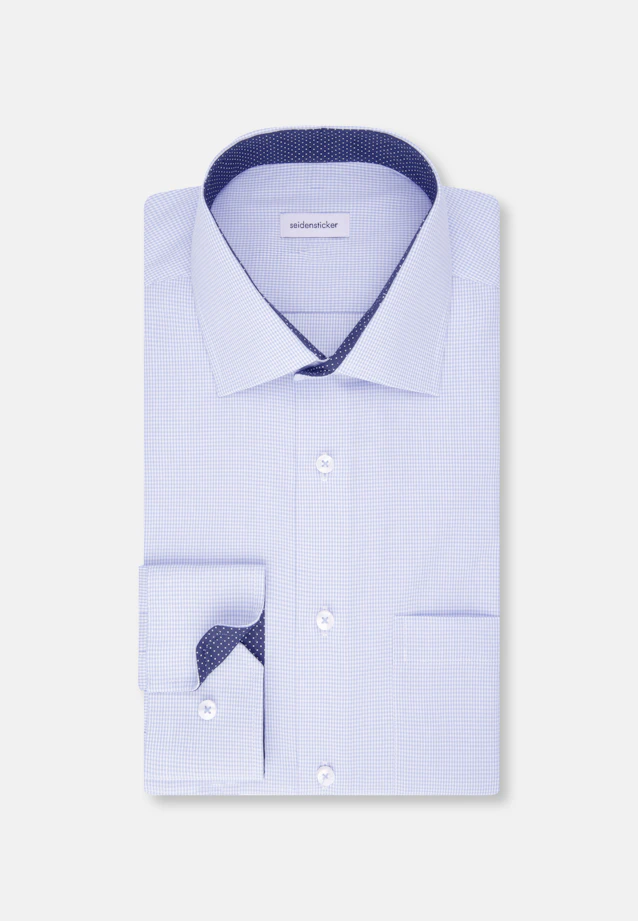 Regular Business shirt Check in Light Blue |  Seidensticker Onlineshop