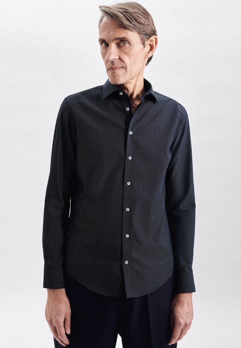 Non-iron Dobby Business Shirt in Slim with Kent-Collar