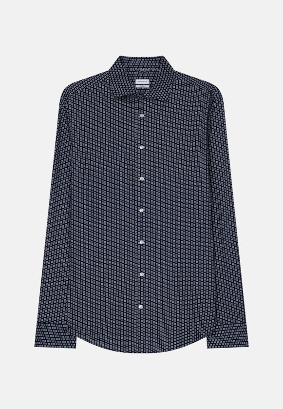 Shaped Performancehemd Druck in Dunkelblau |  Seidensticker Onlineshop
