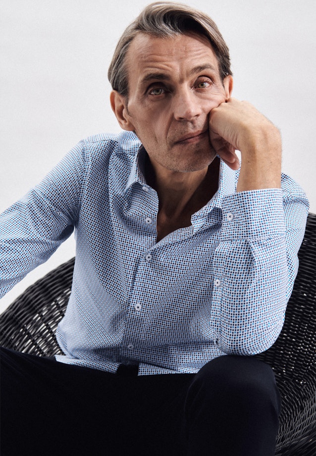 Shaped Business shirt Print in Turquoise |  Seidensticker Onlineshop