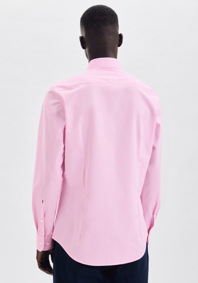 Bügelfreies Chambray Business Hemd in Shaped mit Kentkragen in Rosa/Pink |  Seidensticker Onlineshop