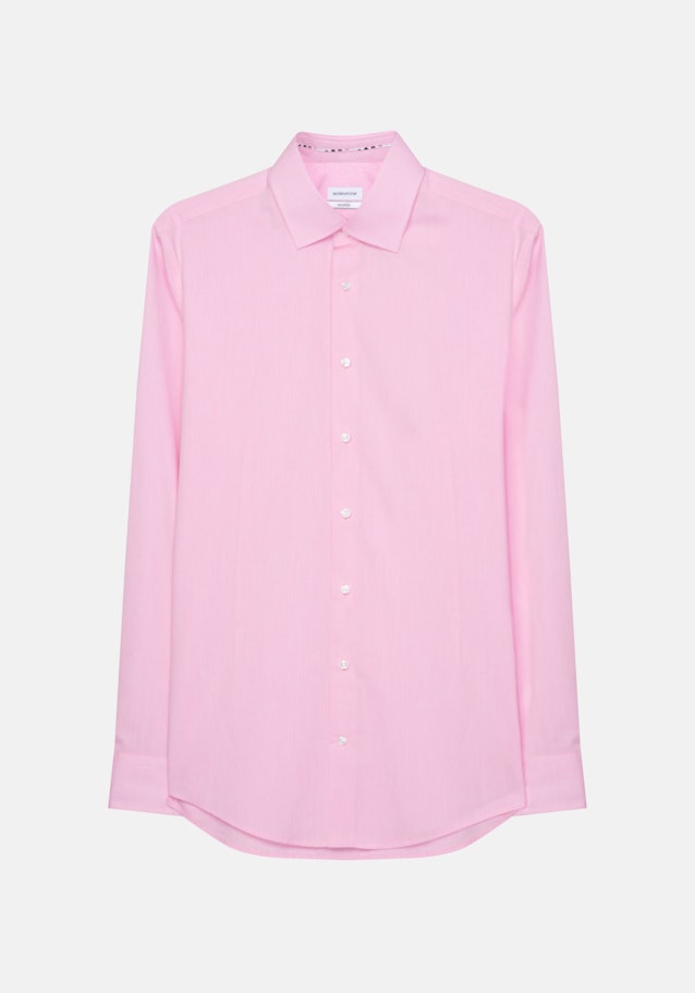 Bügelfreies Chambray Business Hemd in Shaped mit Kentkragen in Rosa/Pink |  Seidensticker Onlineshop