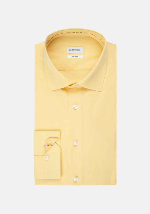 Bügelfreies Chambray Business Hemd in Shaped mit Kentkragen in Gelb |  Seidensticker Onlineshop