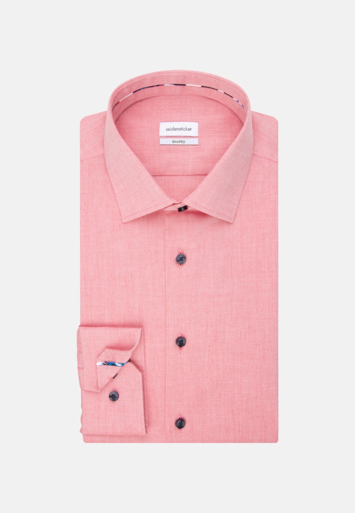 Herren Bügelfreies Chambray Business Hemd in Shaped mit Kentkragen rot |  Seidensticker