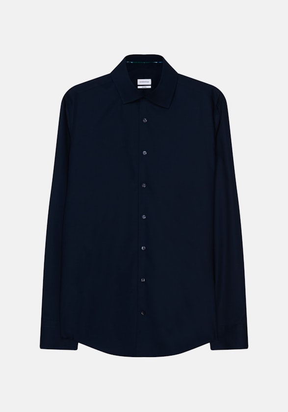 Non-iron Chambray Business Shirt in Shaped with Kent-Collar in Dark Blue |  Seidensticker Onlineshop