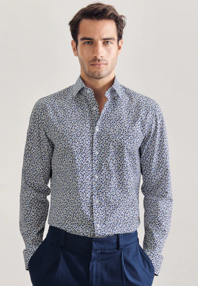 X-Slim Business shirt Print in Dark Blue |  Seidensticker Onlineshop