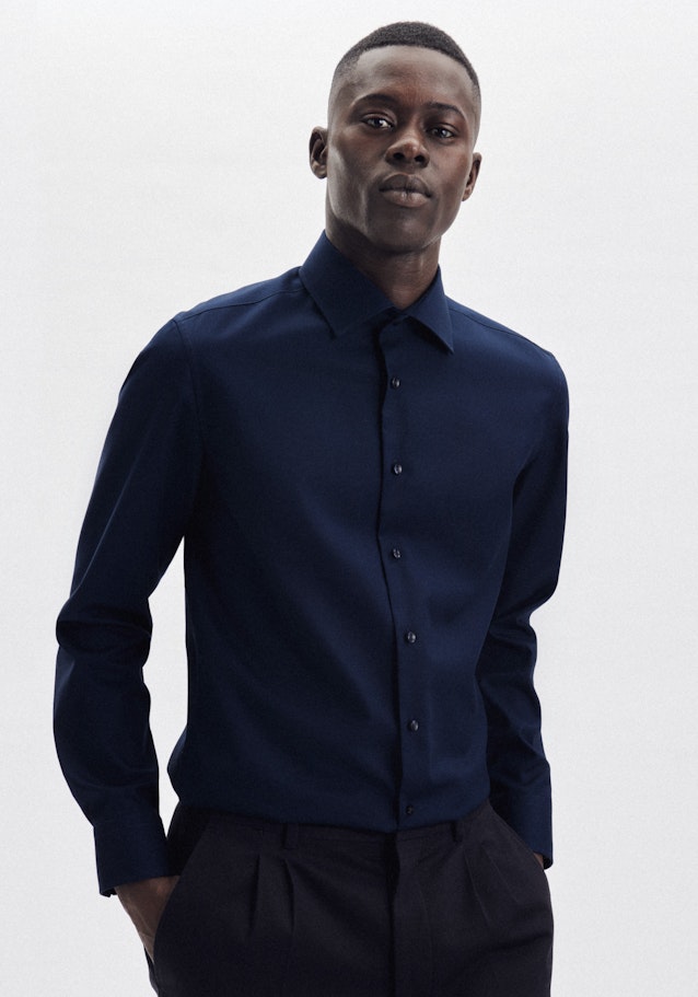 Business Shirt in X-Slim with Kent-Collar in Dark Blue |  Seidensticker Onlineshop