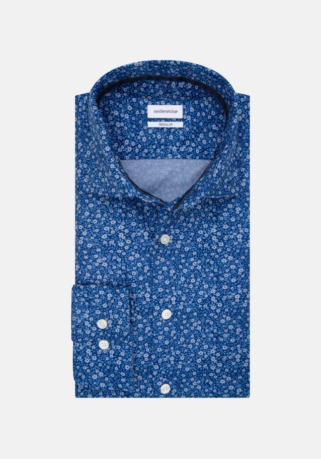 Regular Oxfordhemd Druck in Türkis | Seidensticker Onlineshop