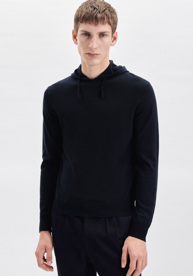 Regular Pullover Uni in Bleu Foncé | Seidensticker Onlineshop