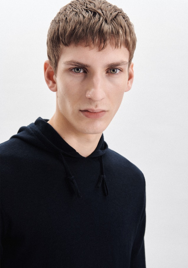 Regular Pullover Uni in Bleu Foncé | Seidensticker Onlineshop