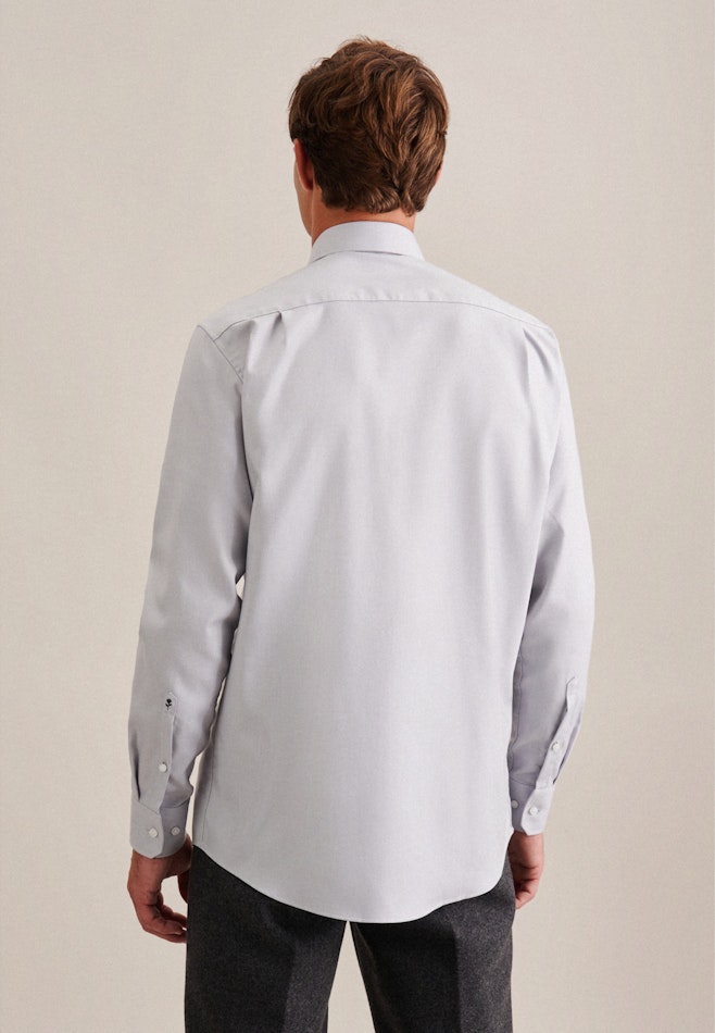 Easy-iron Twill Business Shirt in Regular with Kent-Collar in Grau | Seidensticker online shop