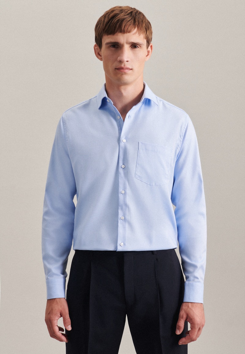 Easy-iron Twill Business Shirt in Regular with Kent-Collar