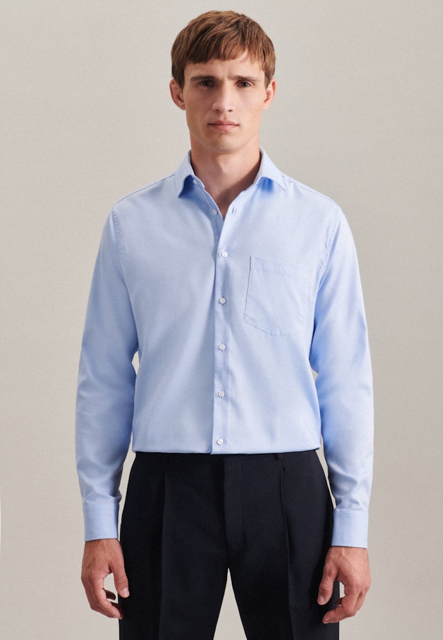 Easy-iron Twill Business Shirt in Regular with Kent-Collar in Light Blue |  Seidensticker Onlineshop