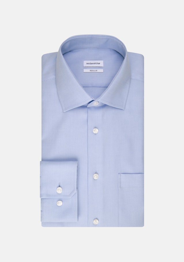 Bügelleichtes Twill Business Hemd in Regular mit Kentkragen in Hellblau |  Seidensticker Onlineshop